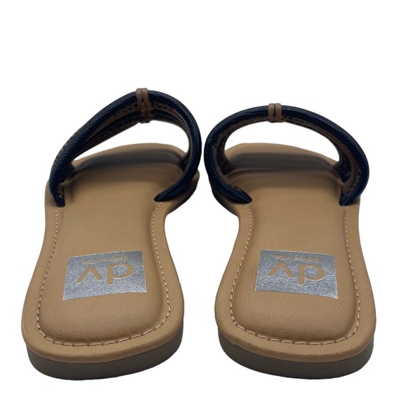 Dolce Vita Slide Sandals Junyper Black Brown Vegan Leather Casual Womens NEW - Picture 6 of 9